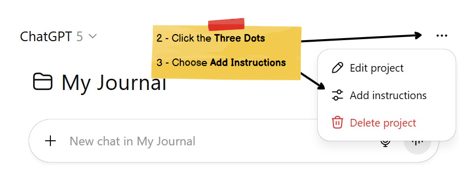 How to Add Project Instructions to a project in ChatGPT