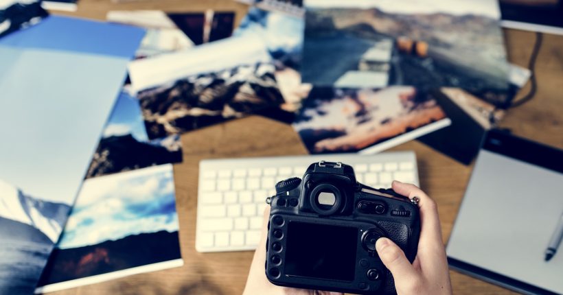 Businesswoman working with camera